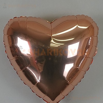Шар (18''/46 см) Сердце, Розовое Золото